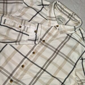 Jachs‎ Girlfriend Womens Plaid Flannel Button Up Shirt Long Sleeve Size L